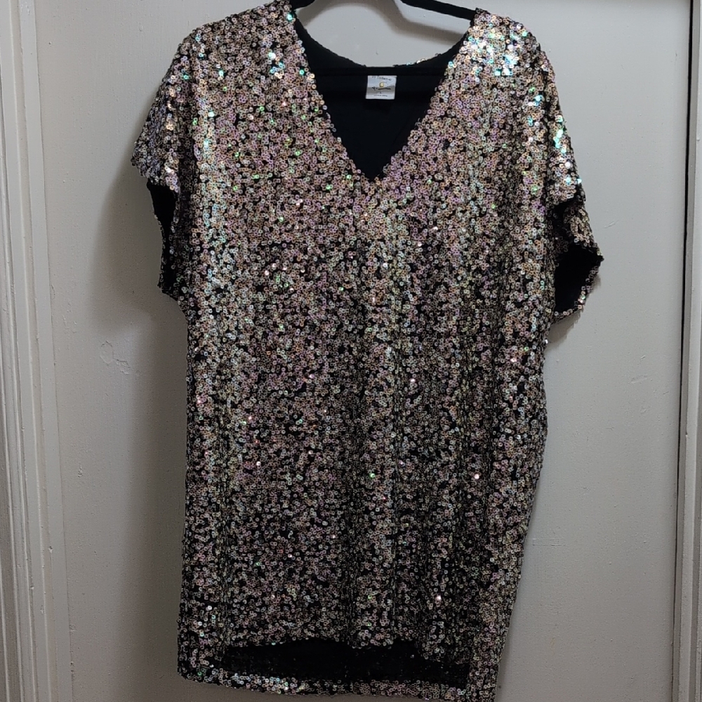 By Together Black and Silver Sequin Blouse